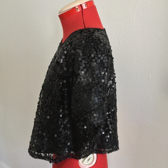 Black Sequin Crop | Size S - Picture 6 of 7